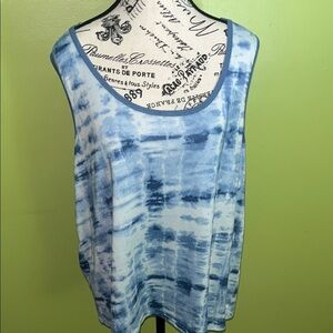 Lucky Brand Blue Tie-Dye Sleeveless Top Size 2X